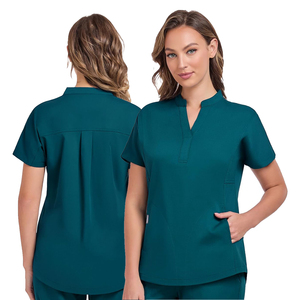 Uniforme da donna personalizzata di alta qualità in blu caraibico Design alla moda per le uniformi mediche di cura direttamente dalla fabbrica - Product Image 1