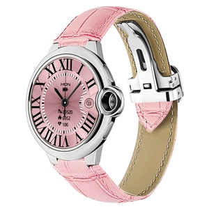 Montre connectée AW28, sportive, multifonctionnelle, avec appel, encodeur <span class=keywords><strong>rotatif</strong></span>, fréquence cardiaque, oxygène sanguin, bracelet en cuir, écran TFT, <span class=keywords><strong>selfie</strong></span> à distance - Product Image 4