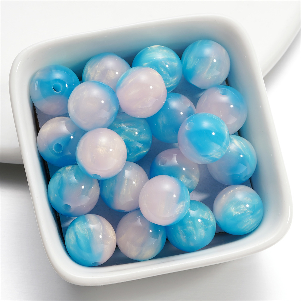 Perles nuage bicolores rose et bleu