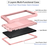Coque de protection robuste rose tendance en PC et silicone pour enfants, avec support pliable, pour TCL Tab 10 5G
