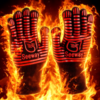 Guantes de Barbacoa Resistentes al Calor Seeway con Agarre de Silicona Antideslizante para Catering Comercial y Asados
