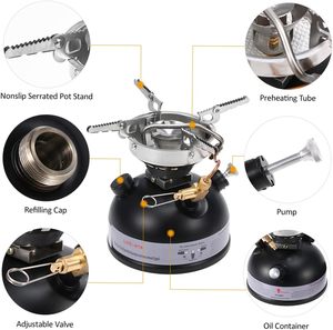 Réchauds de camping à gaz en acier inoxydable noir massif personnalisables Brûleurs coupe-vent robustes <span class=keywords><strong>pour</strong></span> la cuisine en plein air Type d'assaisonnement Carburant - Product Image 3