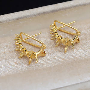 S925 <b>Silver</b> Multi-Bead <b>Earrings</b> for Women 3.5-4.5 Pearl <b>Long</b> DIY Jewelry with Empty Tray Semi-Finished Product Accessory - Product Image 4