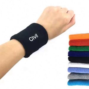 Bracelets de sport d'extérieur personnalisés en usine, bandeaux anti-transpiration brodés pour basketball et badminton, bracelets de gym - Product Image 4