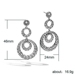 Orecchini Pendenti Lunghi a Forma di Otto Vintage per Donne, Gioielli da Orecchio di Tendenza - Product Image 3