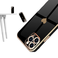 Funda Protectora de TPU Suave con Diseño de Corazón, Protección de Cámara con Electrochapado, para iPhone 15, 14 Pro Max, 12, 11, XS