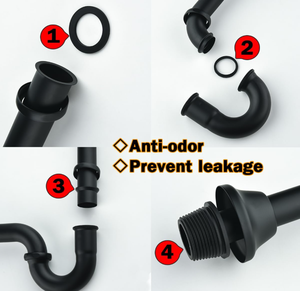 <span class=keywords><strong>ราคา</strong></span>โรงงาน ท่อน้ำทิ้งรูปตัวยูสำหรับอ่างล้างหน้าในห้องน้ำ ขนาด 1-1/4 <span class=keywords><strong>นิ้ว</strong></span> สีดำด้าน พร้อมท่อต่อแบบข้อต่อเลื่อน ปรับความสูงได้ รับผลิตแบบ OEM - Product Image 6