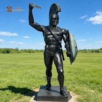 Statue romaine en bronze grandeur nature de style antique TREVI, sculpture de guerrier grec pour la décoration de jardin extérieur