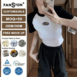 T-<span class=keywords><strong>shirt</strong></span> Raglan Rétro Américain Femme 2026 - Top Court Sexy Contrastant, <span class=keywords><strong>Tee</strong></span>-<span class=keywords><strong>shirt</strong></span> d'Été Audacieux « Spicy Girl » pour la Vente en Gros de Mode - Product Image 2