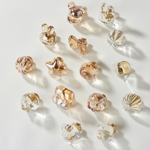 Light Luxury Brass Alloy Glass <strong>Diamond</strong> Furniture Cabinet Door <strong>Drawer</strong> Gold Handles Bedroom Kitchen Pull - Product Image 2