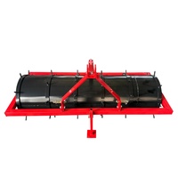 Rouleau de terrassement agricole robuste à 3 points, rempli d'eau, monté sur tracteur Cat 1, avec pointes