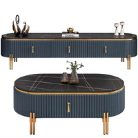 Moderne Luxus Marmor Rock Panel europäischen Gabinete de TV Ständer und Tischset