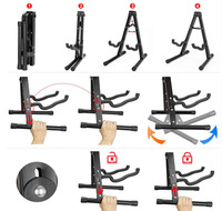 Wholesale Foldable A-Type Metal Guitar Stand Electric Acoustic Guitar Stand for Stringed Instruments Parts & Accessories