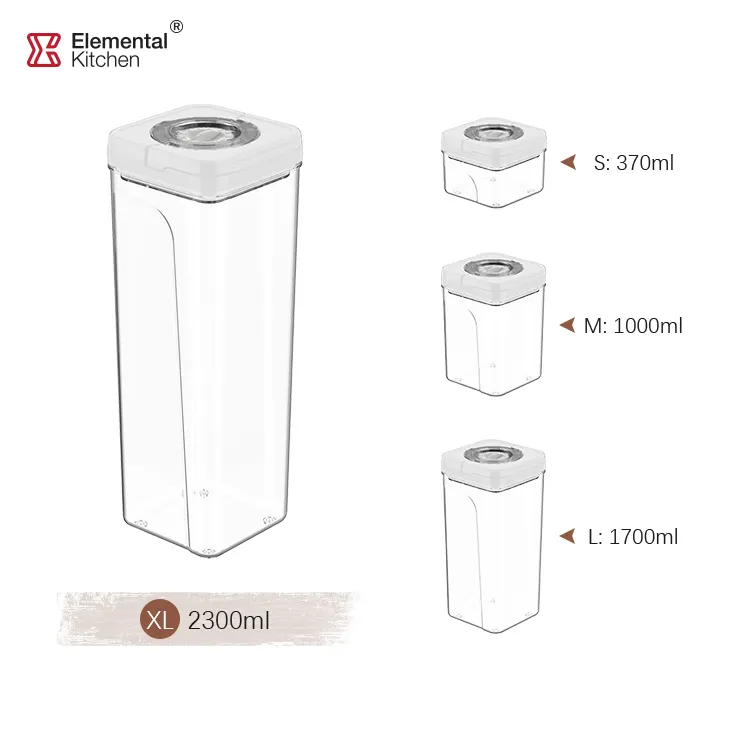 Elegante Luchtdichte Stapelbare Opslag Container Pot Verzegelde Voor Keuken Organiseren Met Clear Clip Top Deksel