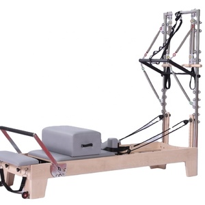 Lit <span class=keywords><strong>de</strong></span> Pilates Reformer en bois réglable, portable, multifonctionnel et durable pour le fitness corporel - Product Image 6