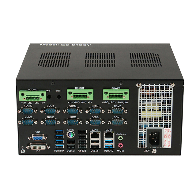 Industrial PC LGA1150 H81/B85 Intel 4th-9th Gen I7/I5/I3 10COM 14USB Dual LAN VGA+DVI Mini-PCIe PCIe1X Wide-Temp Chassis Stock