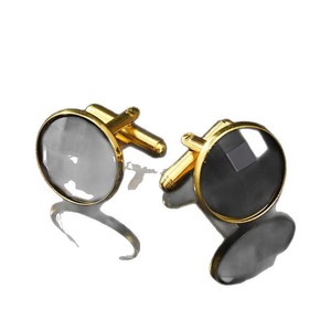 Boutons de manchette en métal de style européen et américain, forme carrée, diamant lisse, pour chemise de travail pour hommes, toutes saisons - Product Image 5
