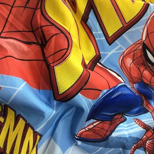 Hot bán Spiderman phim hoạt hình thiết kế trẻ em tấm ga trải giường vải sợi nhỏ sắc tố in vải đào da vải - Product Image 2