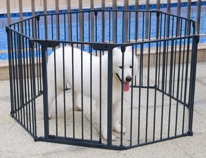 Katlanır köpek kulübesi 6 panelleri 8 paneller ağır evcil hayvan çiti köpek oyun parkı kapısı ile - Product Image 3