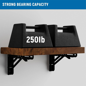 Quincaillerie de <span class=keywords><strong>cuisine</strong></span> en forme de L bon marché suspendu à la maison montage flottant fixe caché chambre à coucher en métal noir supports robustes de 8 pouces - Product Image 5