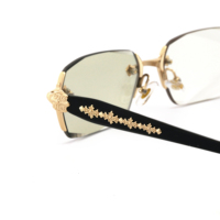Lunettes de soleil photochromiques Y2K sans monture, en métal, légères, artisanales, tendance rétro, luxe, verres transparents en PC