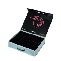 Boîte cadeau magnétique personnalisée avec poignée en ruban, insert à deux couches, emballage en carton rigide, boîtes magnétiques pliables