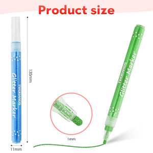 TWOHANDS 12 Colors Glitter Highlighter Marker Set Waterproof Art <strong>Paint</strong> Marker <strong>Pen</strong> for DIY Painting - Product Image 3
