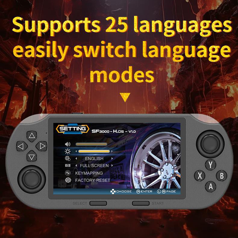 Console De Jeu Portable 3,0 Pouces – écran, Sortie TV, Batterie 1020mAh (6-7h), Style Gamepad – Rétro Et Amusant