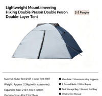 Tente Gonflable Automatique en Tissu Oxford Imperméable pour Camping en Plein Air et Activités Familiales – Montage Rapide – Offre Spéciale