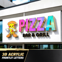 Enseigne lumineuse personnalisée en lettres LED pour entreprise, enseigne en lettres 3D en acrylique rétroéclairée RGB, enseigne LED pour pizzeria, enseigne pour devanture de magasin
