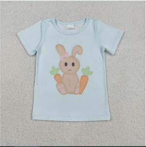 Camiseta de Manga Corta para Niñas con Estampado de Conejito de Pascua en 5 Colores - Product Image 4