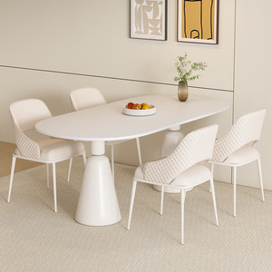 现代豪华小公寓餐桌简约设计纯黑色岩石材料家居家具 - Product Image 1