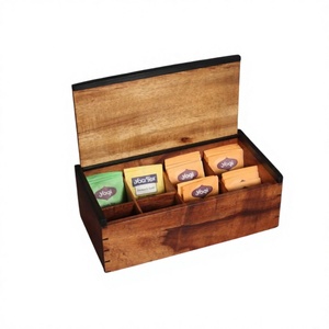 Caja de Regalo Rectangular de Madera Ecológica para Café y Té, con Logotipo Yogi Impreso en Serigrafía y Grabado, Diseño Personalizable, Superventas - Product Image 1