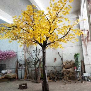 Cây bạch quả cảnh quan cây nhân tạo trang trí mô phỏng màu vàng đỏ với các tính năng được nhắm mục tiêu - Product Image 2