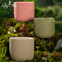 Bougie en cire de soja semi-artisanale dans un pot en ciment, coffret cadeau d'anniversaire, ensemble souvenir, ornement d'intérieur haut de gamme