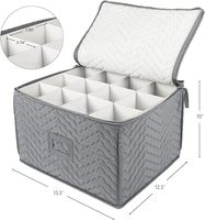 Boîte de rangement haute pour tasse-Boîte de rangement matelassée de luxe, 12 séparateurs-Verre à vin, verre à champagne, verrerie, boîte de rangement pour boissons