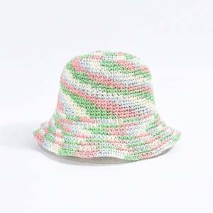 Chapeau de paille coloré tie-dye pour femme, idéal pour les vacances, tressé ajouré, protection solaire décontractée pour la plage - Product Image 6