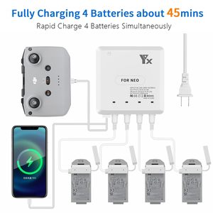 Akkuladegerät für <span class=keywords><strong>DJI</strong></span> NEO, 6-in-1 Schnelllade-Hub Kompatibel mit <span class=keywords><strong>DJI</strong></span> NEO Drohne, Fernbedienung mit 4 Akkuporten - Product Image 3