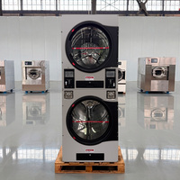 Secadora Industrial Apilable de Autoservicio de 460 kg, Operada con Monedas, Tarjetas y Aplicaciones, para Lavandería y Hoteles, 220V/380V, 2 Años de Garantía