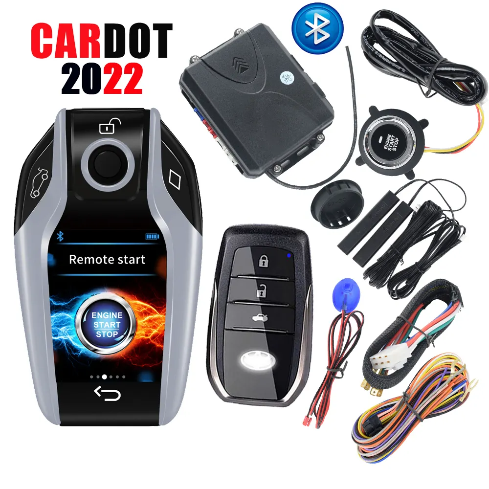 KOL Cardot Push Button Start LCD Key Keyless Entry System PKE Remote Starter Car Accessories Auto Electronics Car Alarms
