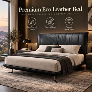 <span class=keywords><strong>Letto</strong></span> con Piattaforma Rivestito in Ecopelle Nera con <span class=keywords><strong>Testiera</strong></span> Morbida a Schienale Alto per Arredamento Moderno di Appartamenti, Hotel e Ville - Product Image 5