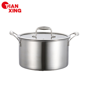 Tianxing Batterie <span class=keywords><strong>de</strong></span> cuisine personnalisée <span class=keywords><strong>haut</strong></span> <span class=keywords><strong>de</strong></span> <span class=keywords><strong>gamme</strong></span> 18/20/24cm Marmite en acier inoxydable à trois plis Marmite à four hollandais Marmite - Product Image 1