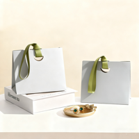 Sacs en papier d'art recyclables de luxe ESENTRA pour montres, cosmétiques, vêtements, avec poignée en ruban Flexiloop, estampage à chaud personnalisé