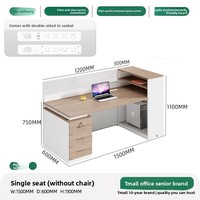 BGZ-248X Ensemble bureau et chaise pour personnel, poste de travail de bureau moderne et simple pour six personnes, en forme de T, en bois, pour ordinateur