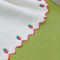 Bande de dentelle brodée en coton motif fraise et lapin, écologique et très prisée, pour vêtements, sacs, chaussures et accessoires pour enfants