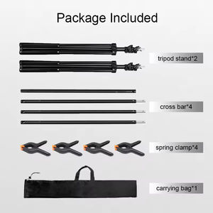 Kit de support de toile de fond en métal 2x3m, cadre de fond réglable avec écran <span class=keywords><strong>vert</strong></span> <span class=keywords><strong>pour</strong></span> équipement d'éclairage de studio photo vidéo - Product Image 6