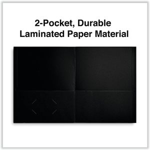 UNV56616 Universel 11 pouces. X 8,5 pouces Porte-documents noir à 2 poches en cuir gaufré, 25/boîte, accessoire de classement - Product Image 3