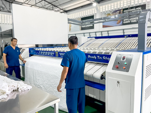 Industrial Automatic Laundry Bed Sheet Linen Fabric Folder <strong>Ironing</strong> And Folding Machine - Product Image 2