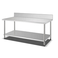 Table de travail réglable commerciale en acier inoxydable avec établi de cuisine à tiroirs pour hôtels et restaurants