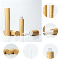 Contenant vide pour eye-liner en bambou naturel écologique, design deux pièces, pointe blanche, logo personnalisé, anti-fuite, vente en gros